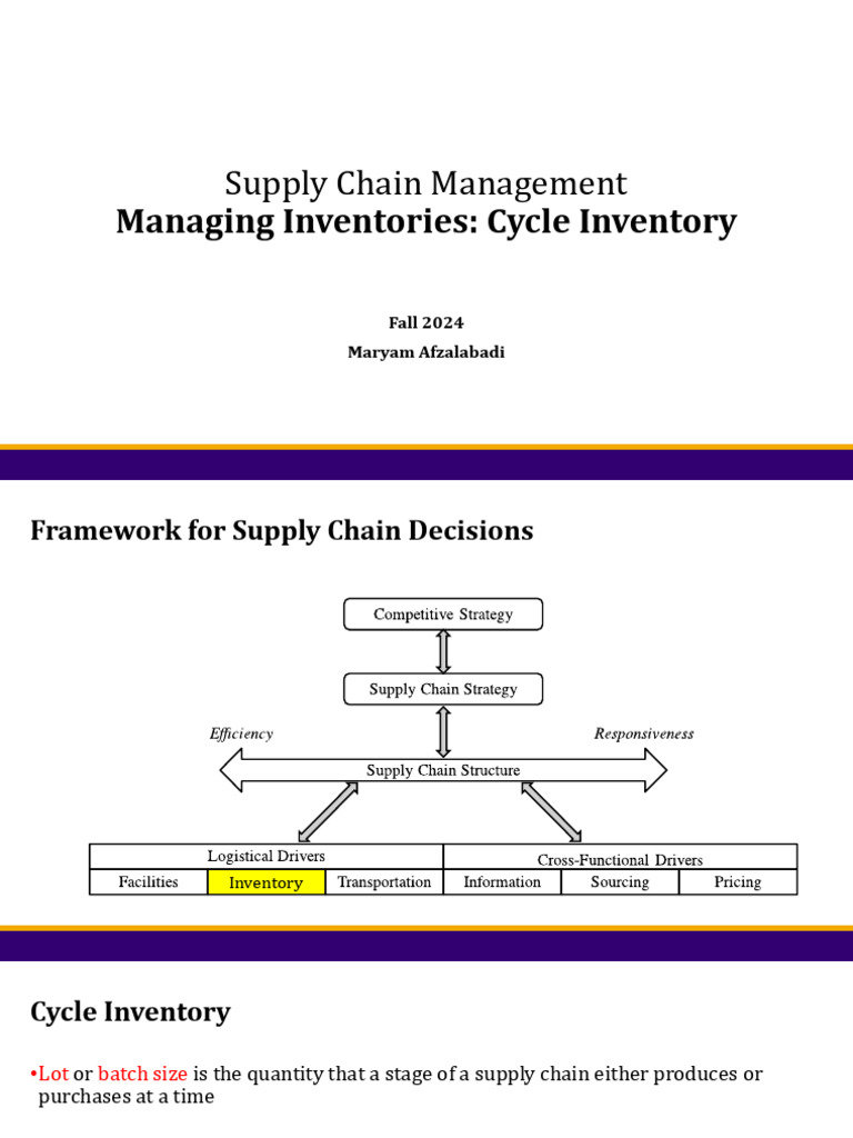 Cycle Inventory Management Strategies | PDF | Production And ...