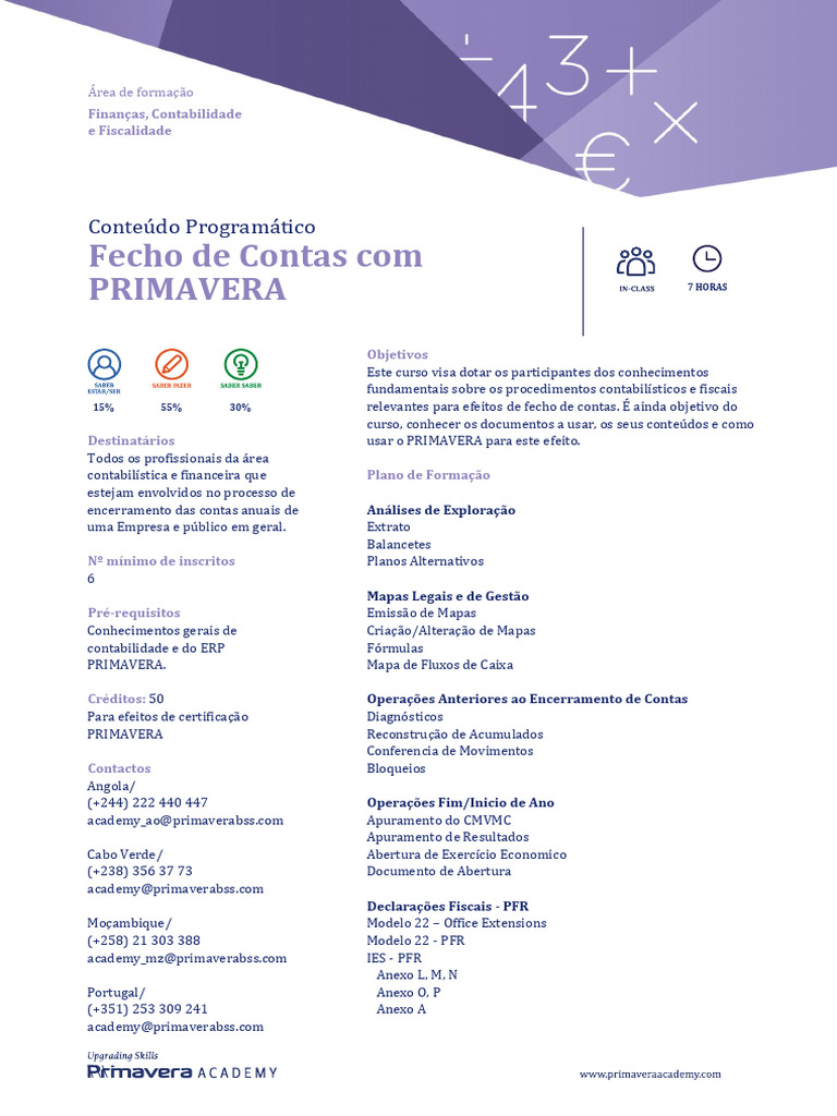 Fecho de Contas com PRIMAVERA V10 | PDF