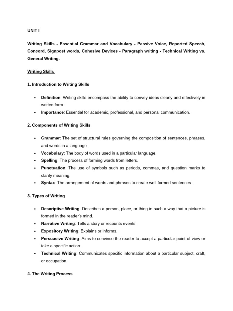 Unit I Notes | PDF | Verb | Subject (Grammar)