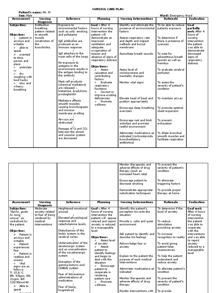 Ncp Asthma Respiratory System Breathing