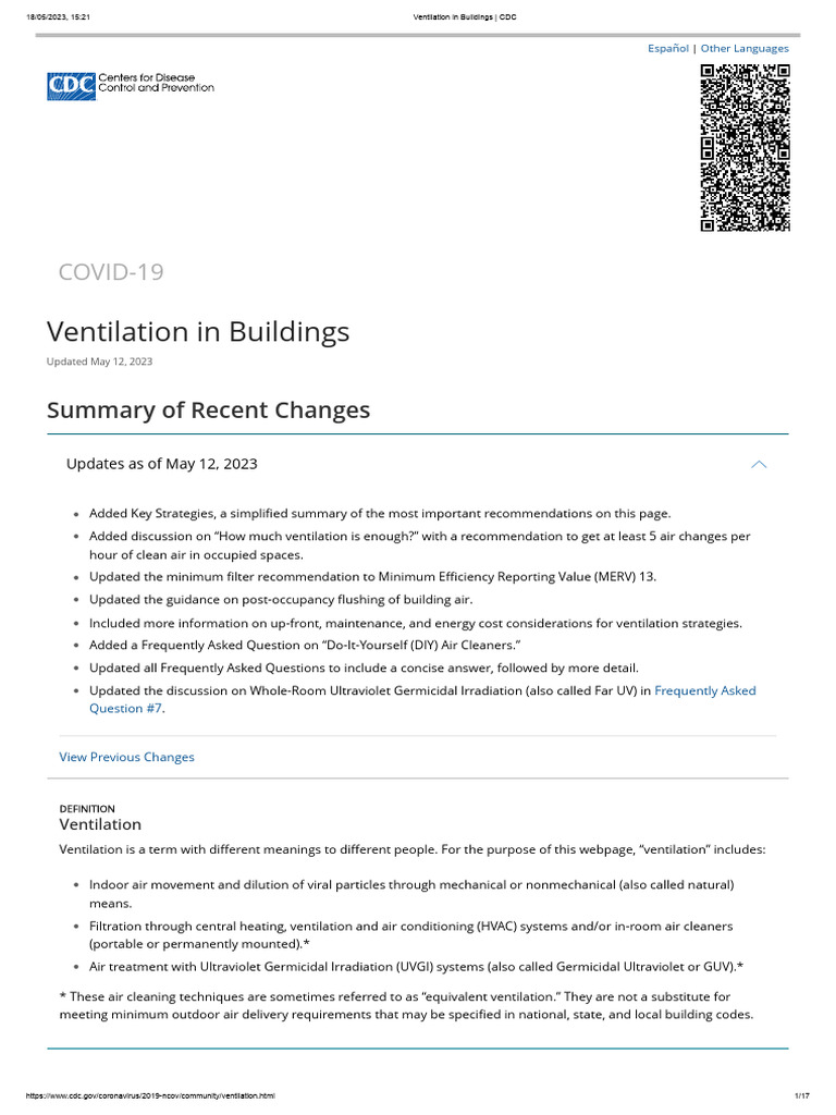 01 - Ventilation in Buildings - CDC | PDF | Ventilation (Architecture)