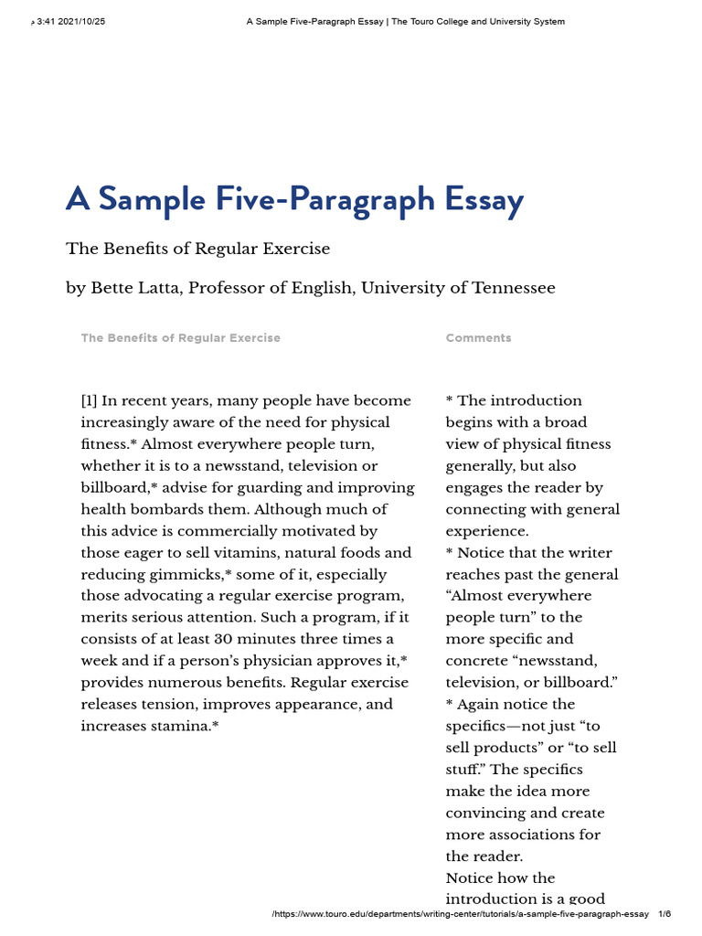 Benefits of Regular Exercise Essay | PDF | Physical Fitness | Essays