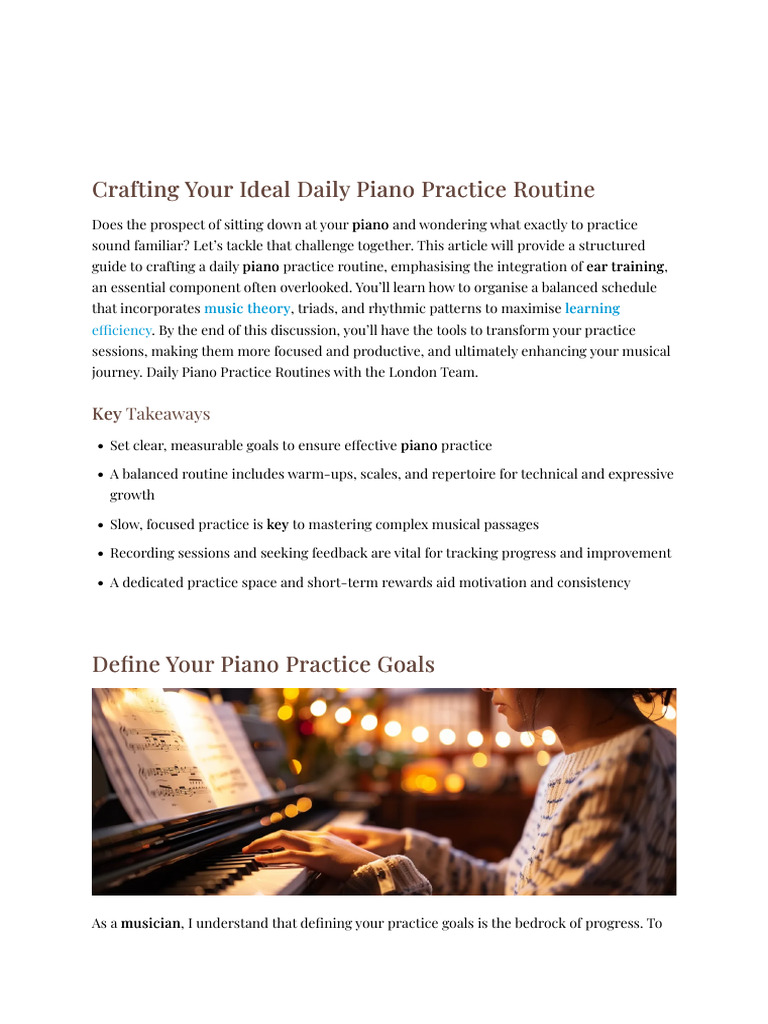 Daily Piano Practice Routine Guide | PDF | Piano | Teachers