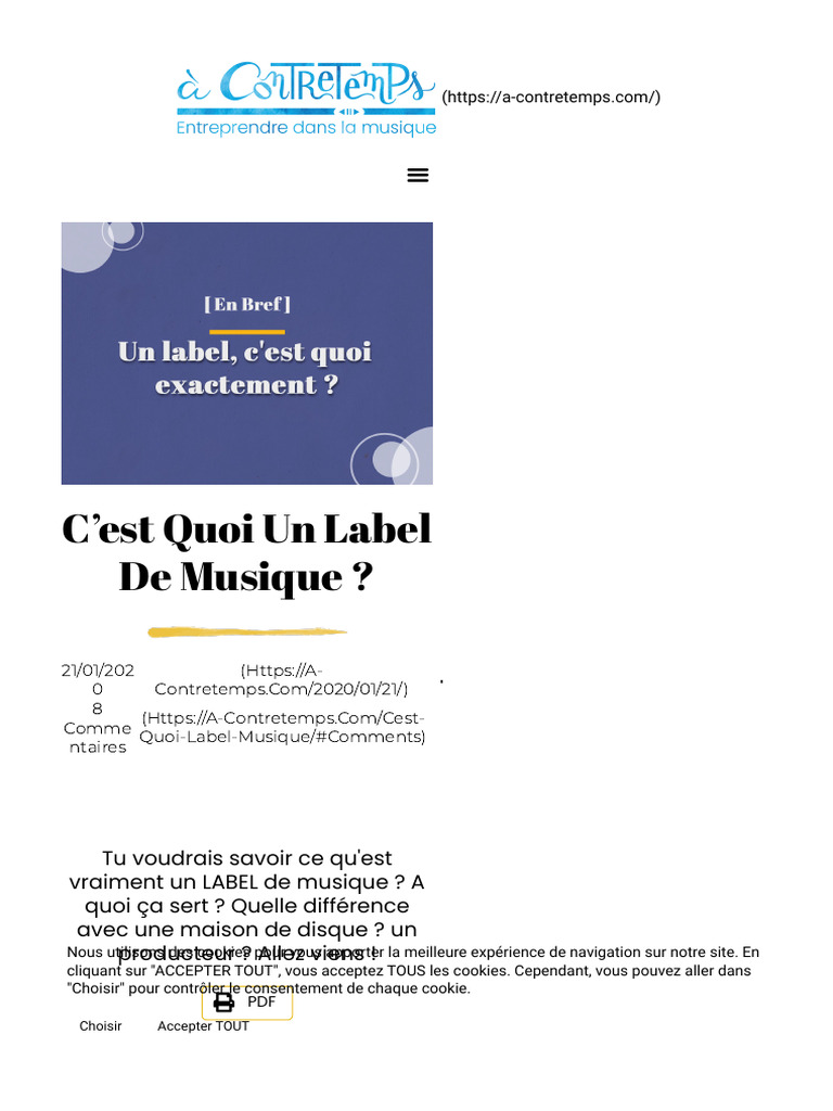 Comprendre le Label de Musique | PDF | Label discographique | Cookie ...