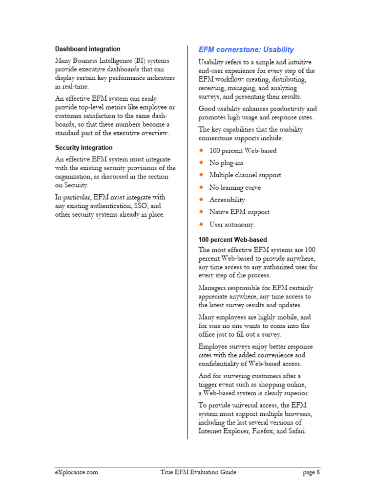 EFM System Integration and Usability Guide | PDF | Usability | Customer ...