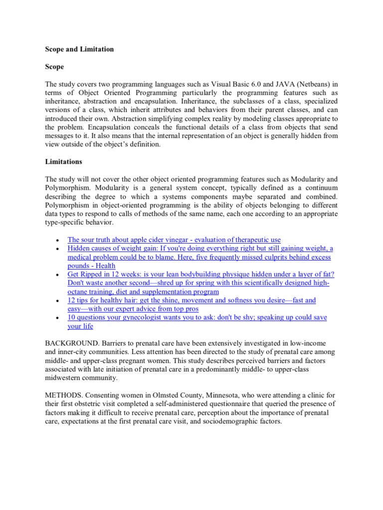 Scope and limitation pdf