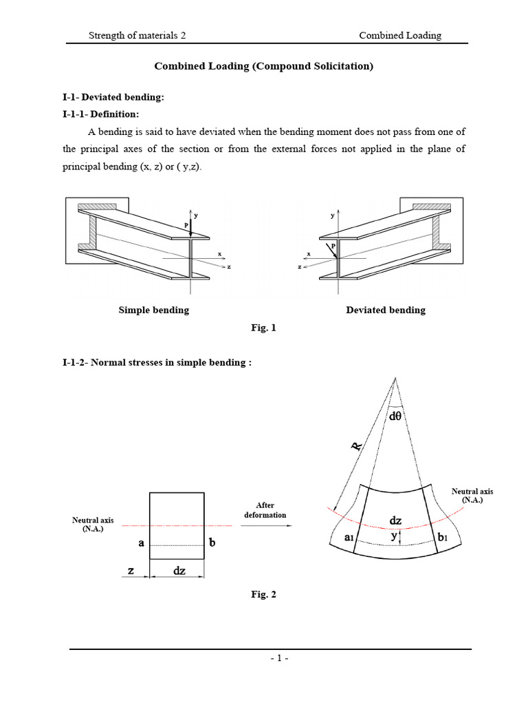 Deviated Bending in Combined Loading | PDF | Bending | Deformation ...