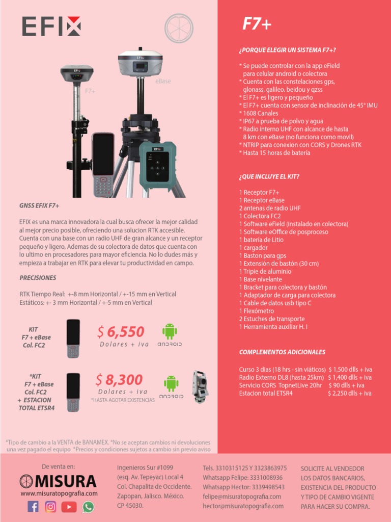 Sistema GNSS F7+: Kit y Beneficios | PDF | Sistema de Posicionamiento ...