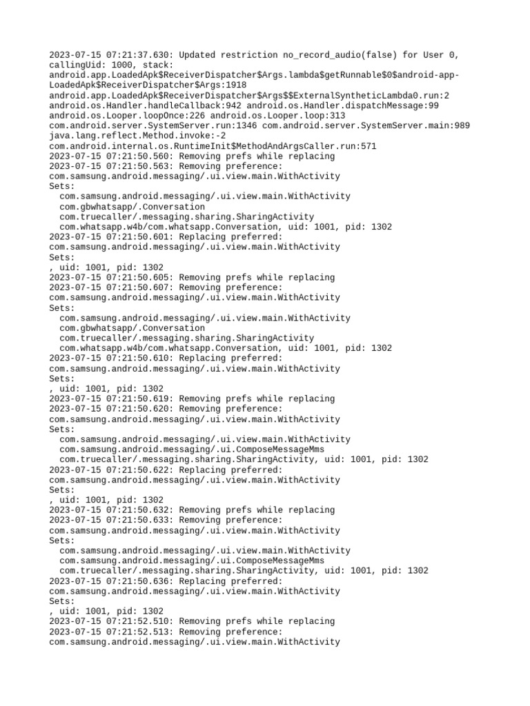 User Preference Updates Log | PDF | Android (Operating System ...