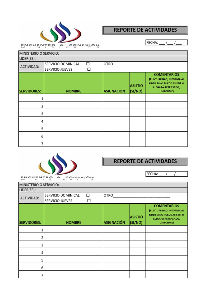 Reporte de Actividades | PDF