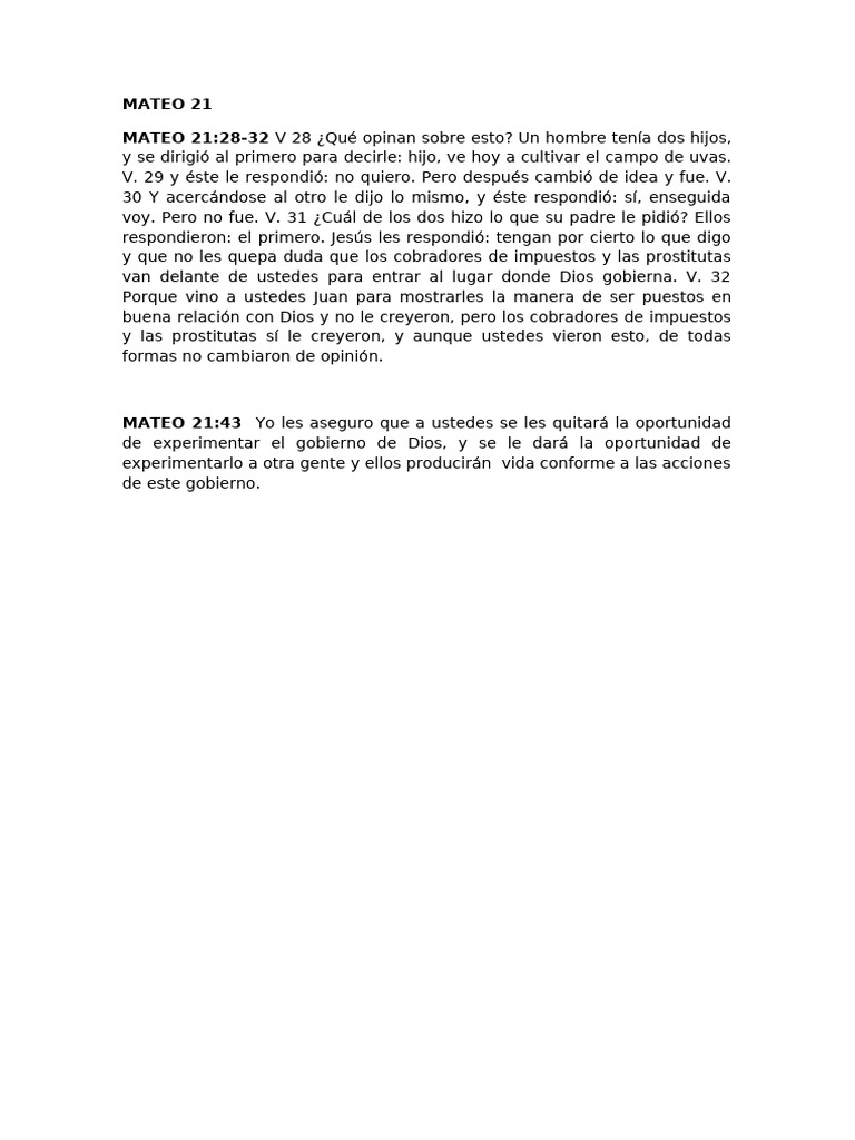 Mateo 21 Meaning