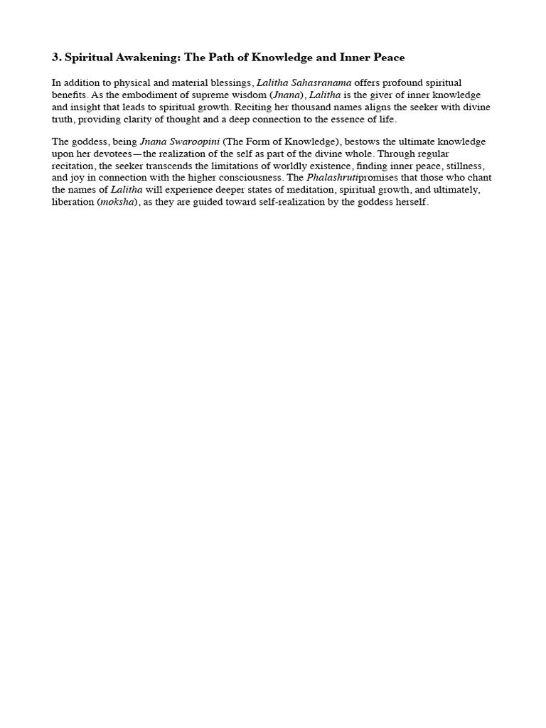 Spiritual Growth Through Lalitha's Names | PDF | Religion & Spirituality