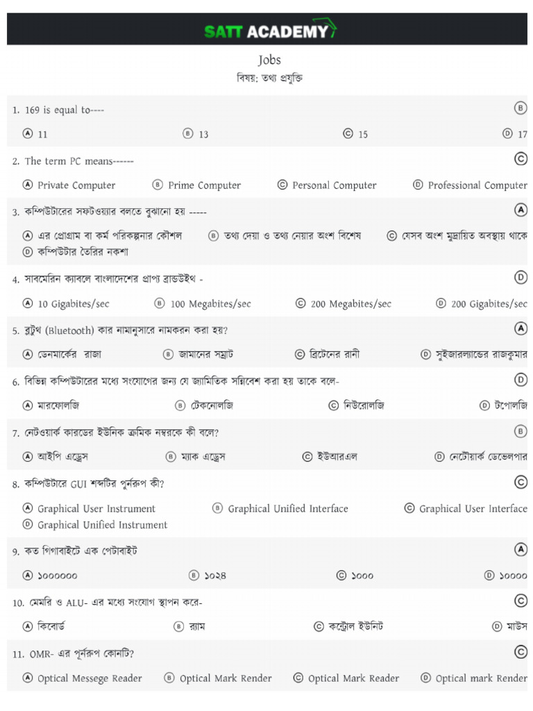 Satt Academy Job Solutions | PDF | Computers