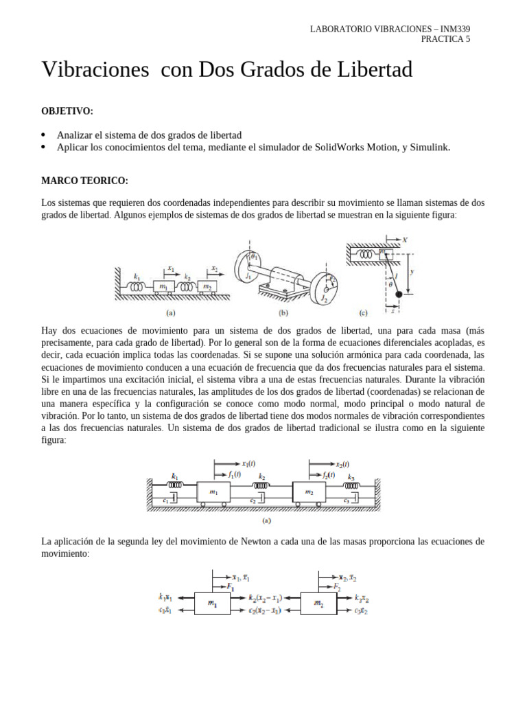 5 - Dos Grados de Libertad | PDF | Ecuaciones | Modo normal