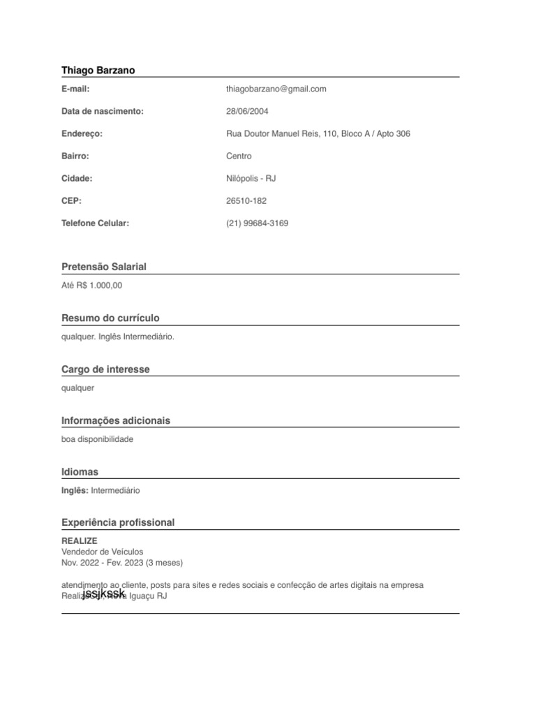 CV-Thiago Mello Barzano Araujo | PDF