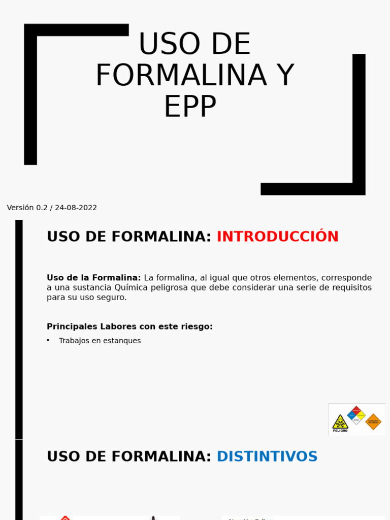 Uso de Formalina | PDF | Agua | Formaldehído