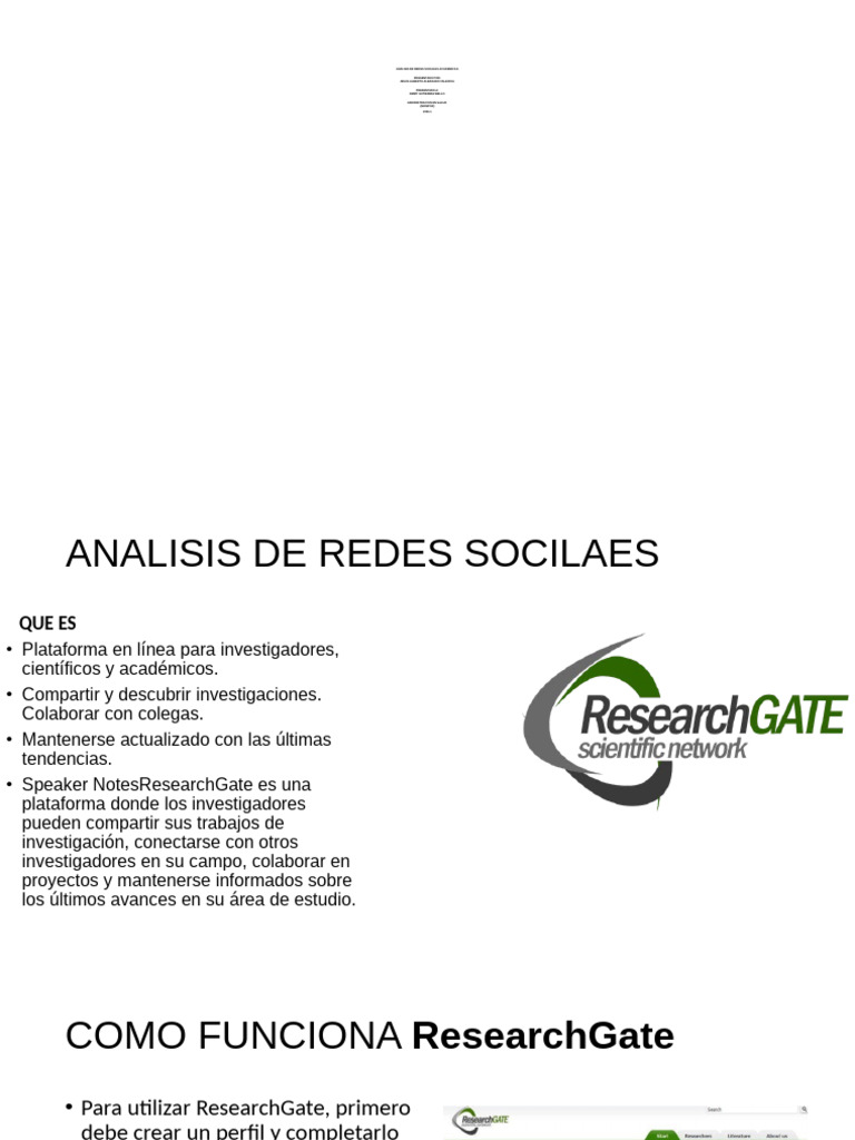 Análisis de ResearchGate para Académicos | PDF | Edad de información ...