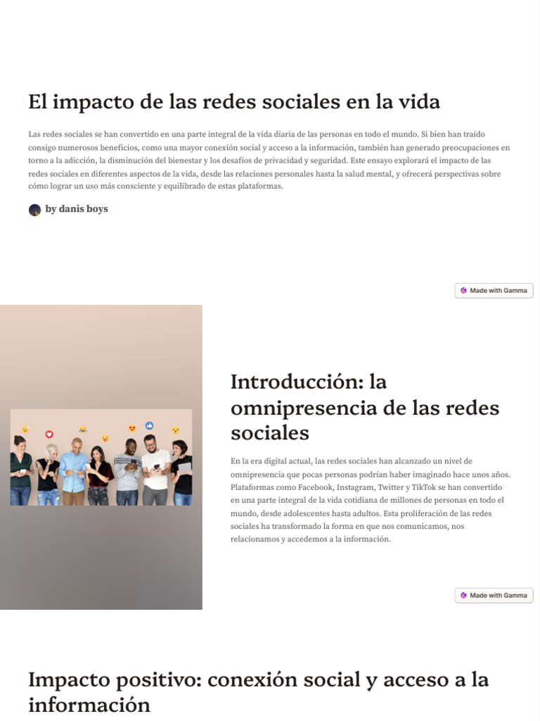 Impacto de las Redes Sociales en la Vida | PDF | Servicio de redes ...
