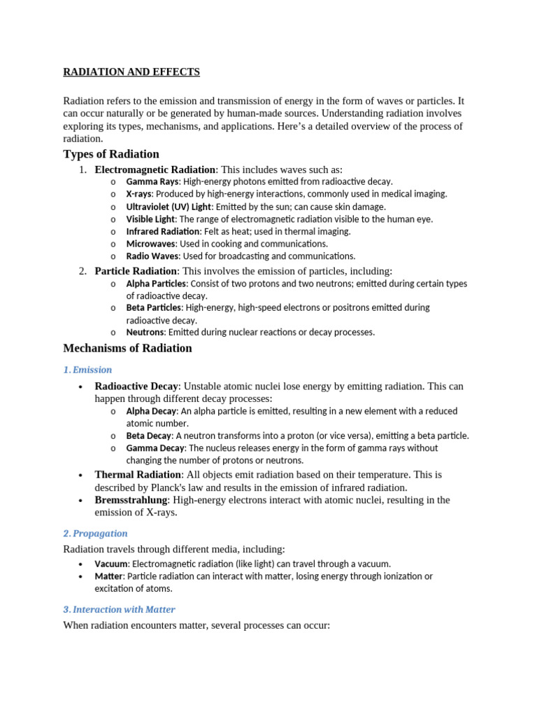 Understanding Radiation Types and Effects | PDF | Radiation ...