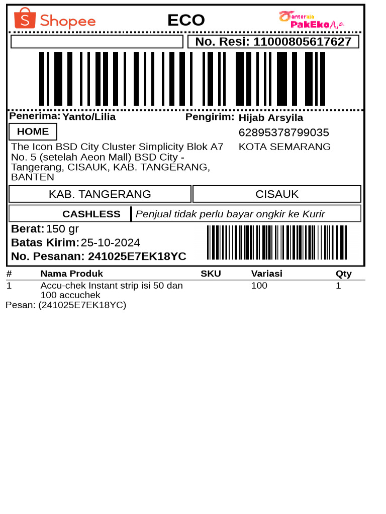 Label Pengiriman575 | PDF