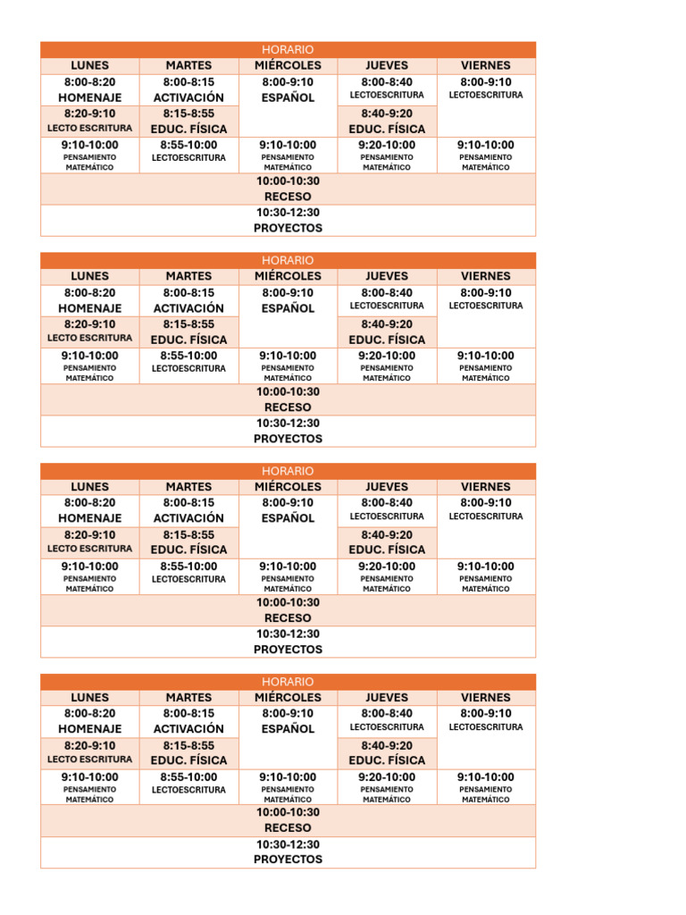 HORARIO | PDF | Estudios de idiomas extranjeros | Arte