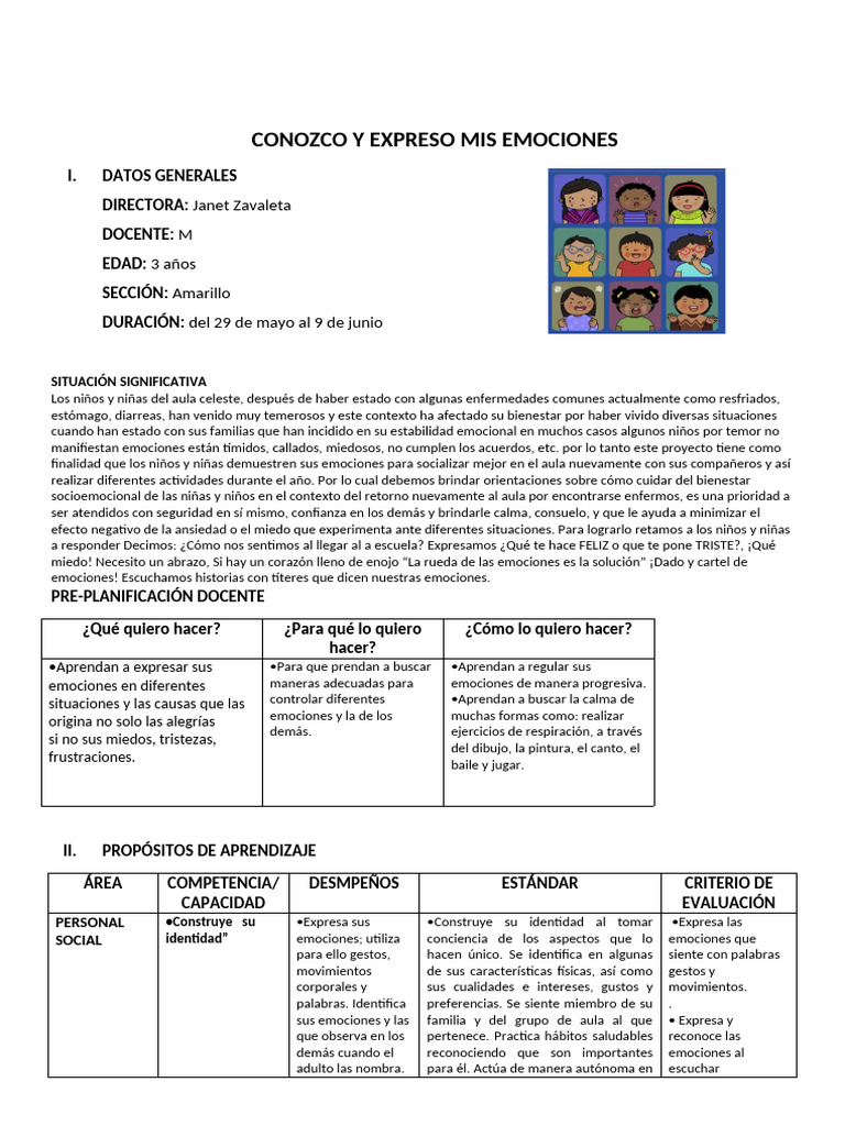 Expresión emocional en niños de 3 años | PDF | Las emociones