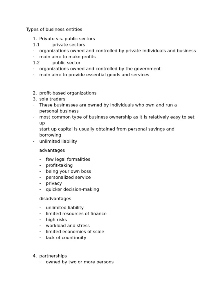 1.2 Types of Business Entities 240910 | PDF | Partnership | Business