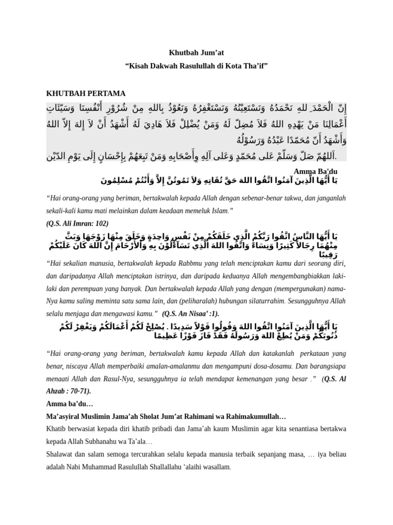 Kisah Dakwah Rasul di Tha'if | PDF