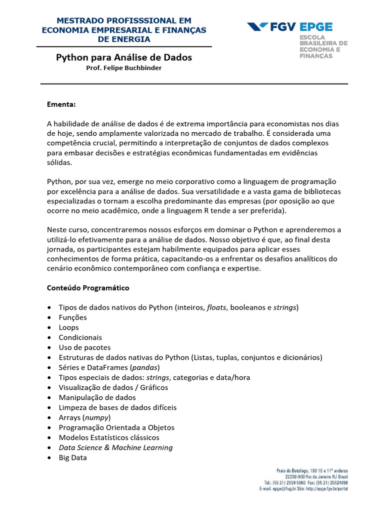 Python para Análise de Dados em Economia | PDF | Computadores
