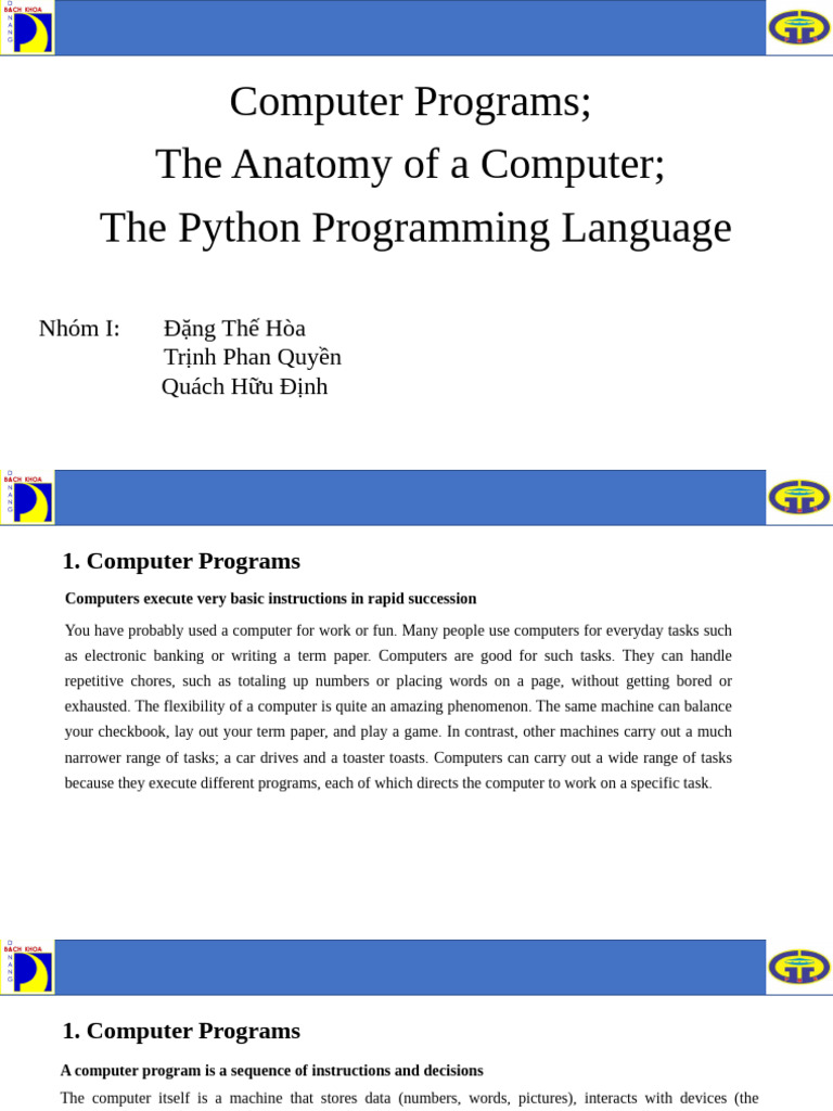 Understanding Computer Programs and Python | PDF | Central Processing ...