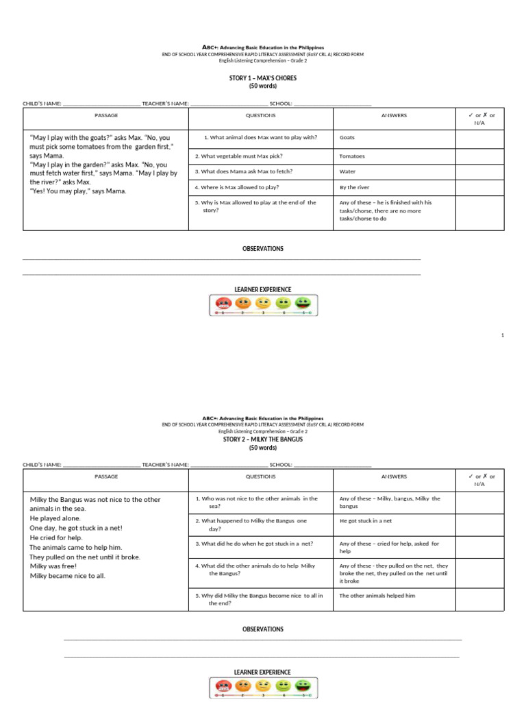 Copy of English G2 Listening Comprehension | PDF | Human Communication ...