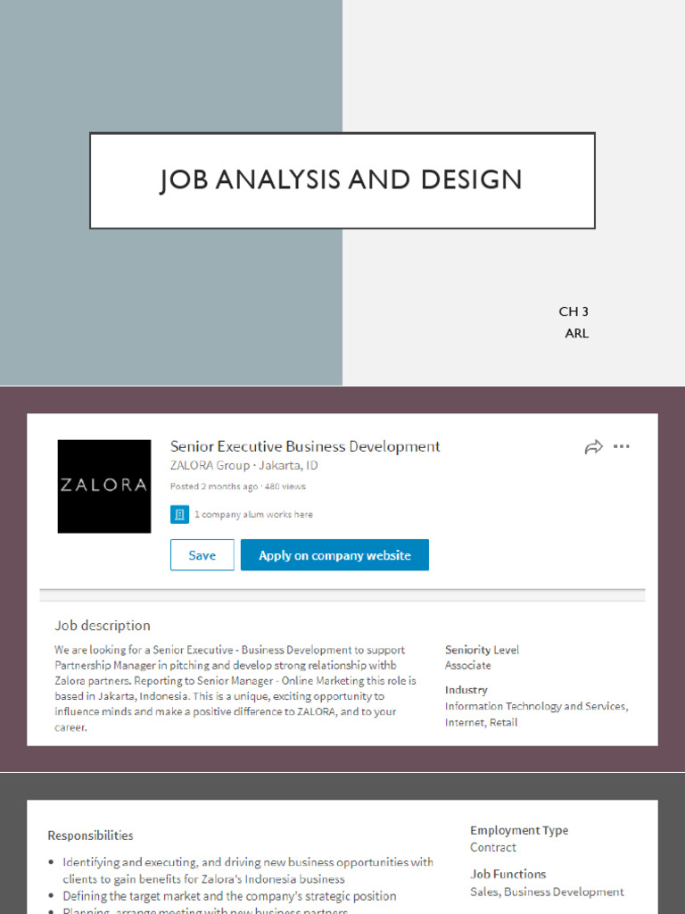 MSDM 3 - Job Analysis & Design | PDF | Business | Cognition