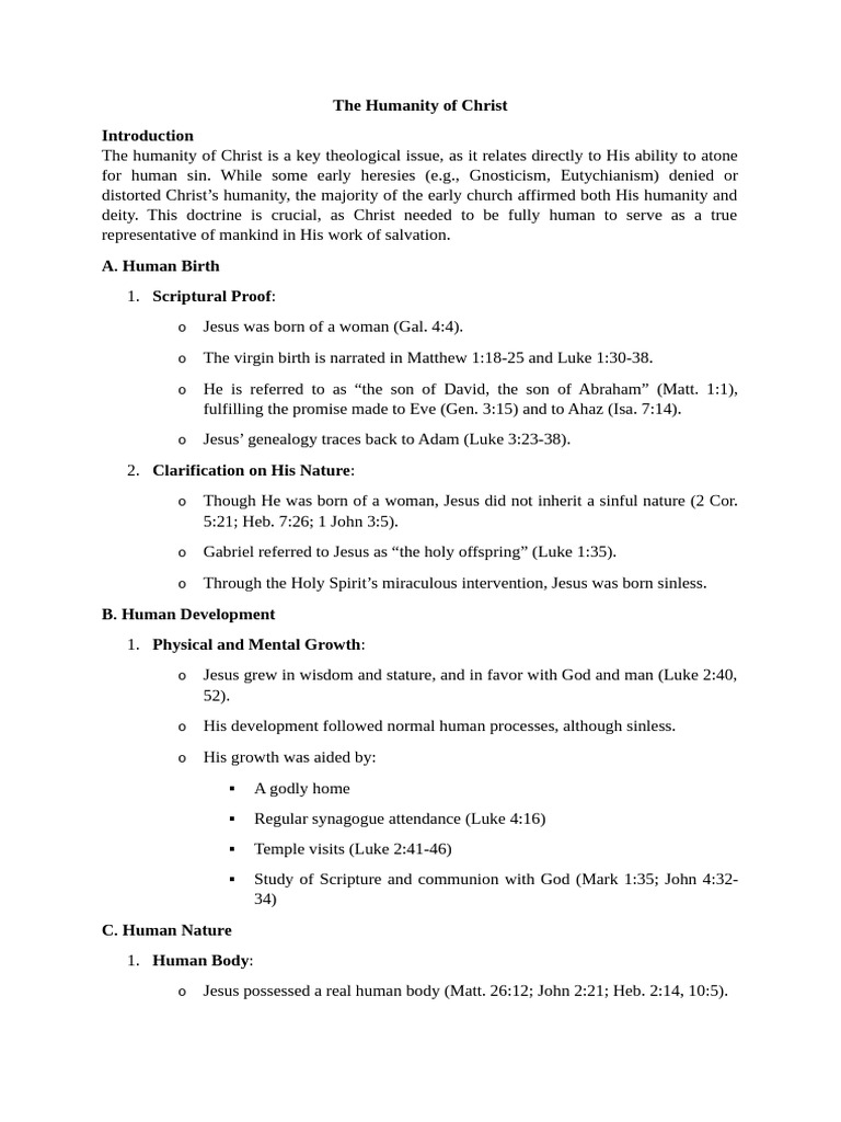 Humanity and Divinity of Christ Explained | PDF | Jesus | God The Father