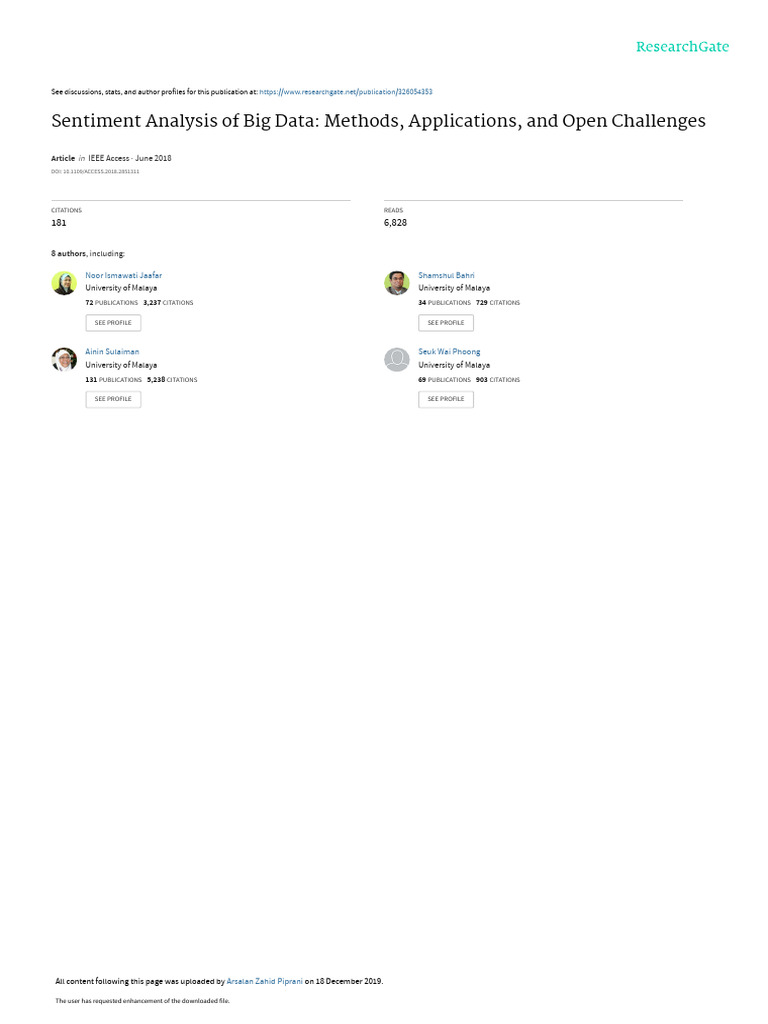 Big Data Sentiment Analysis Insights | PDF | Machine Learning | Support ...