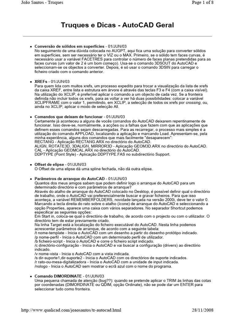 Dicas Práticas para AutoCAD | PDF | Auto Cad | Linguagem de script