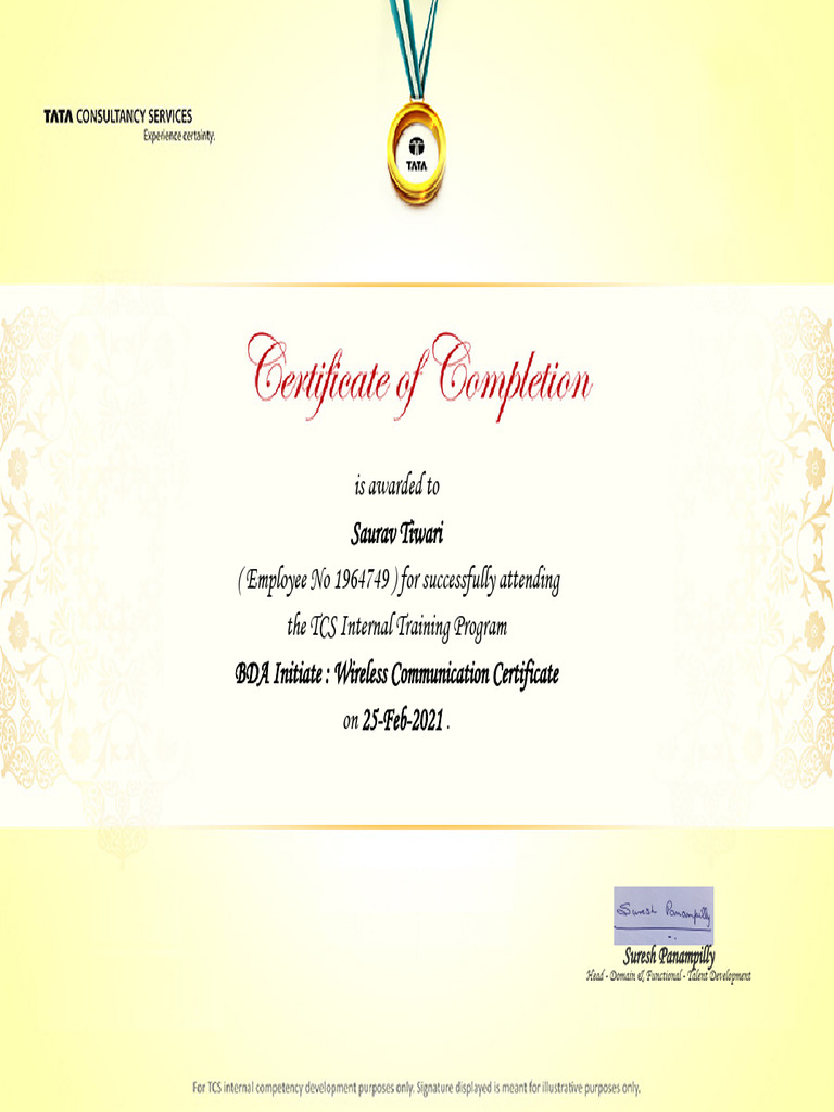 Saurav Tiwari: Wireless Comm. Cert. | PDF