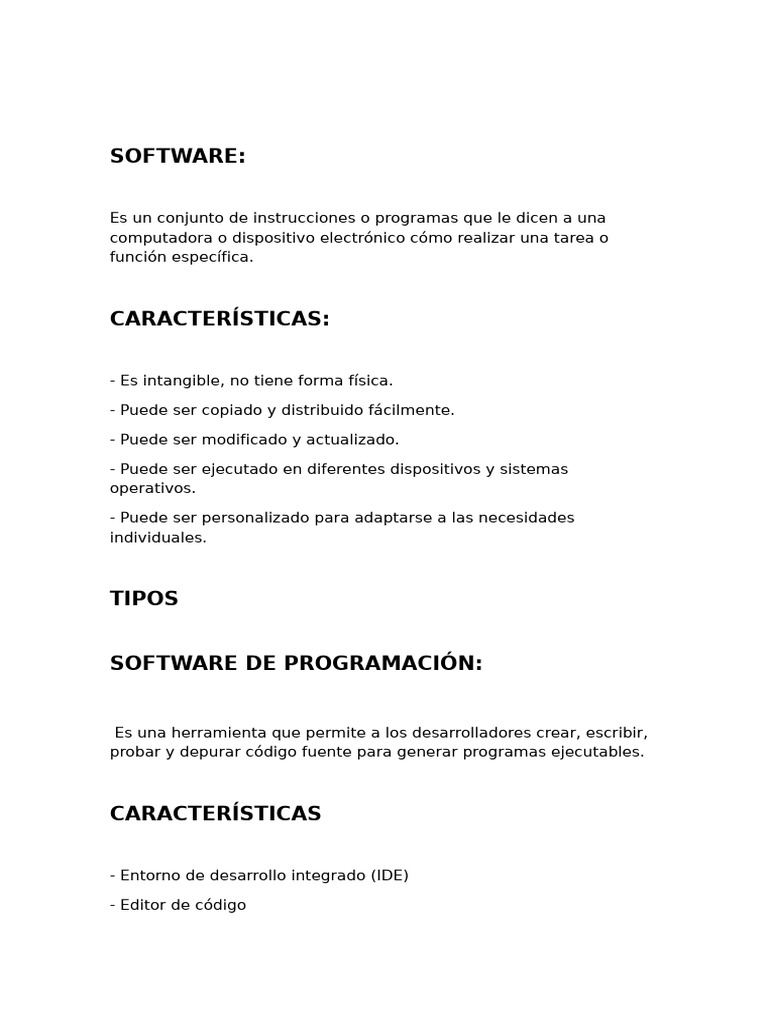 Actividad de Que Es El Software y Algunos Tipos de Software | PDF ...