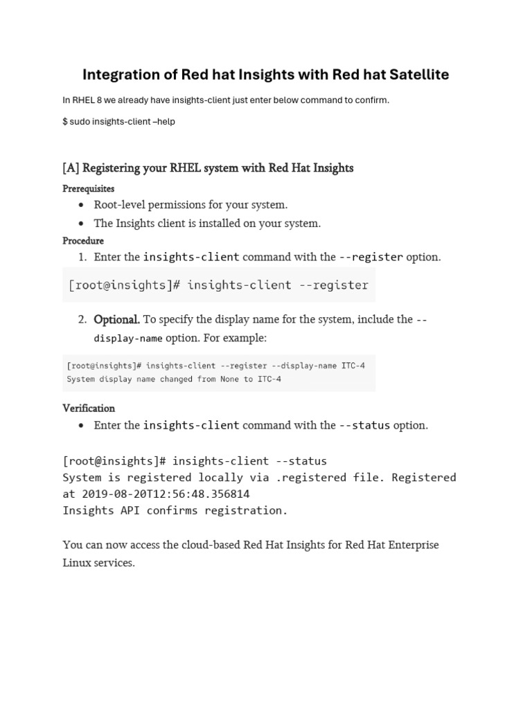 Red Hat Insights Setup Guide | PDF | Finance & Money Management | Computers