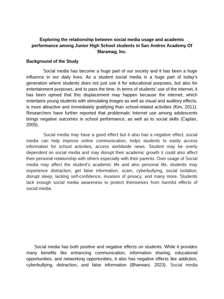 Exploring The Relationship Between Social Media Usage and Academic ...