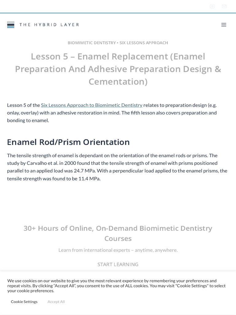 Lesson 5 enamel replacement enamel preparation and adhesive