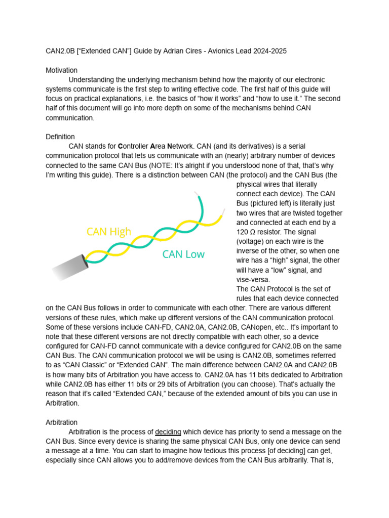 CAN COMMUNICATION PROTOCOL GUIDE v1.0 | PDF | Identifier | Computer Network