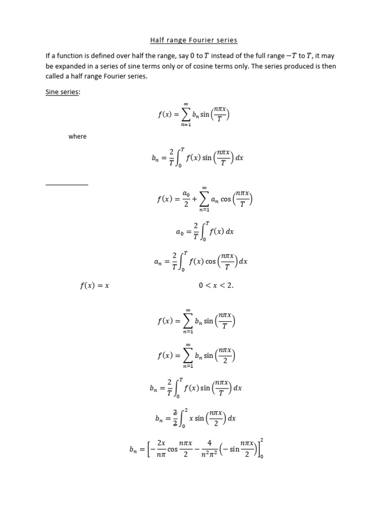 Half Range Fourier Series | PDF | Geometric Measurement | Geometry