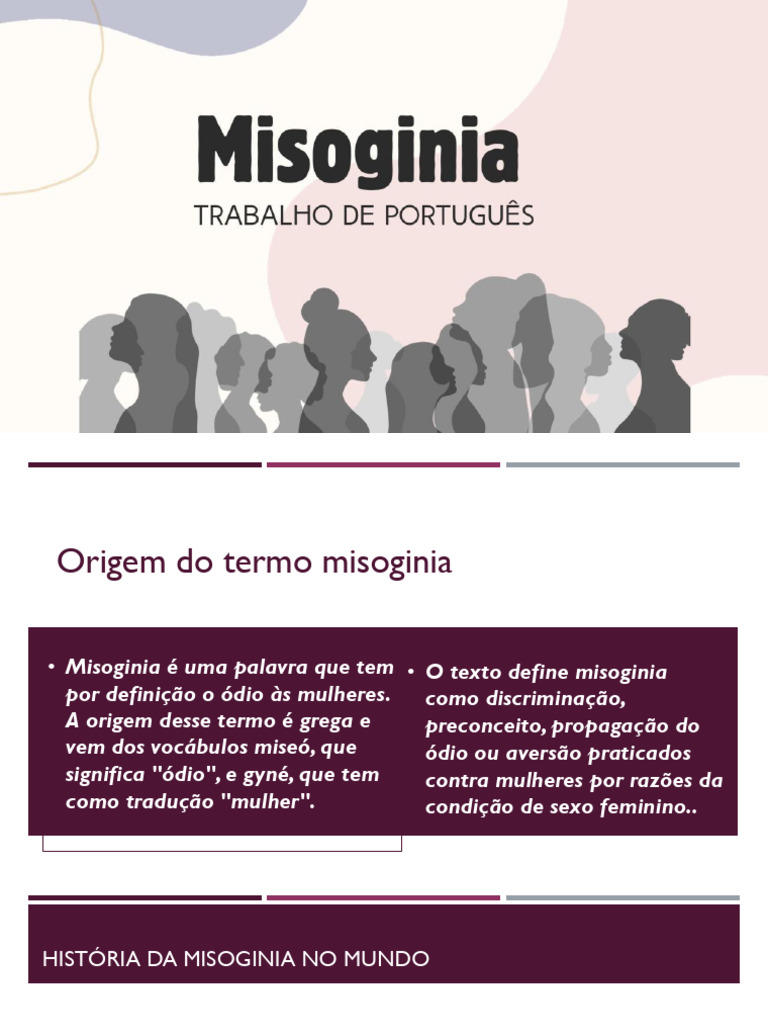 Origem e Manifestação da Misoginia | PDF | Misoginia | Gênero