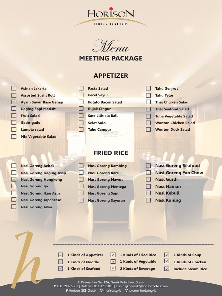 Menu Meeting Pdf Southeast Asian Cuisine Cuisine
