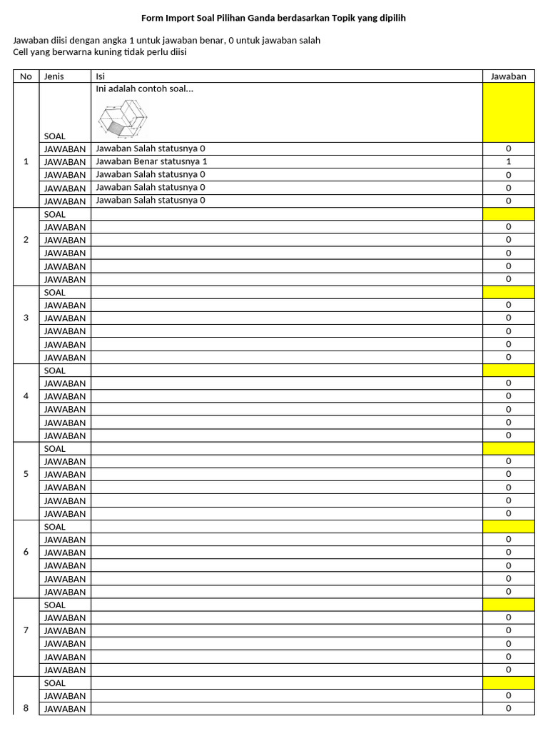 Form Soal Ganda | PDF