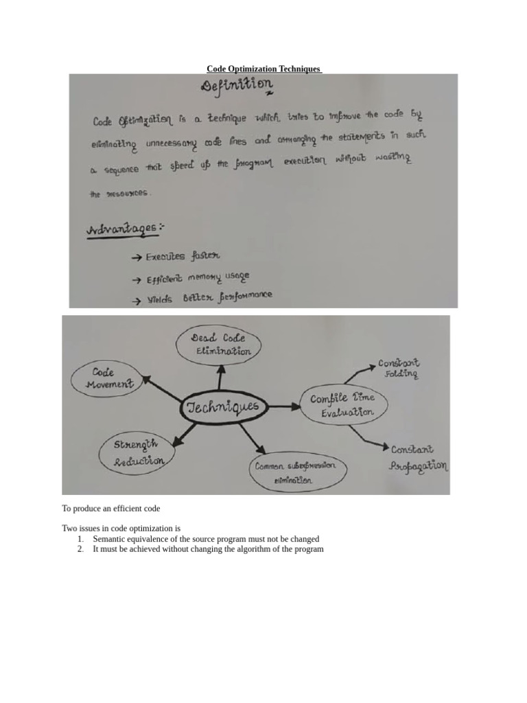 Code Optimization Techniques Guide | PDF