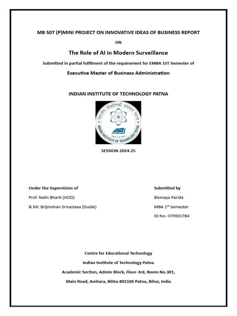 MB 507 Project Report (Bismaya - Parida) | PDF | Artificial ...