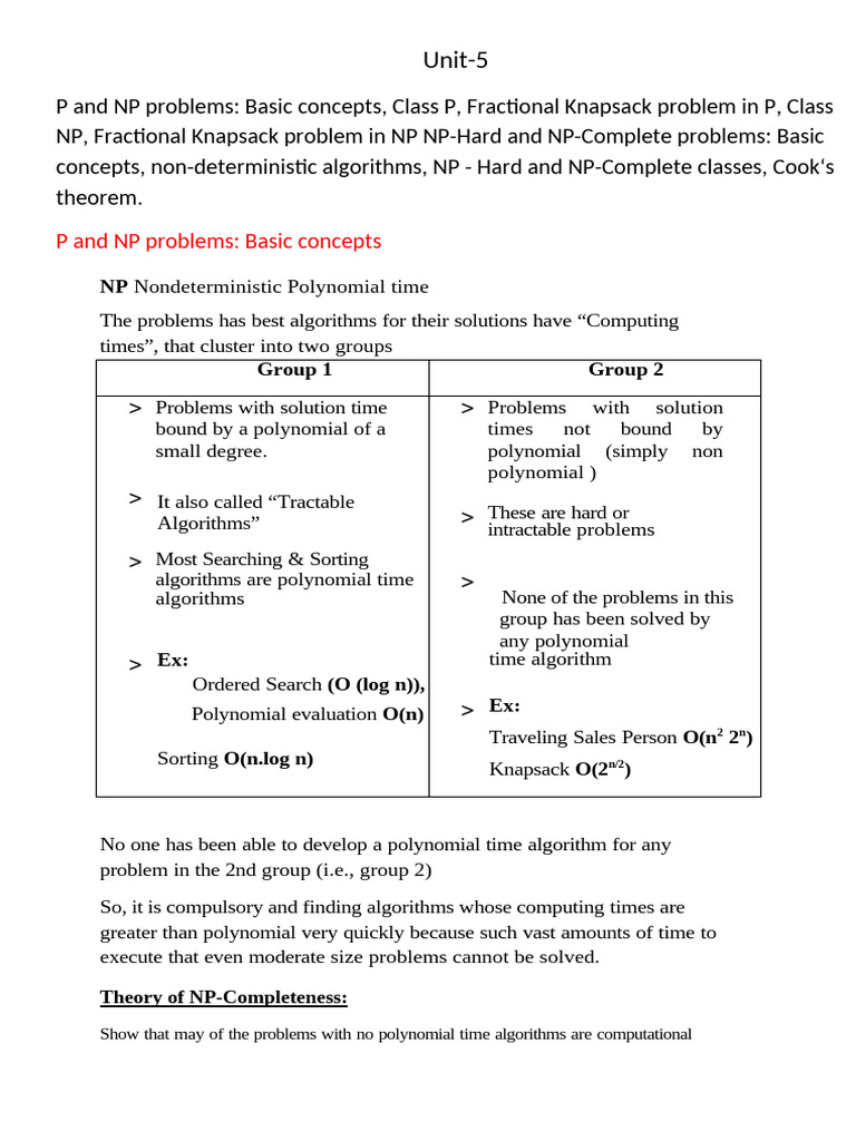 Understanding P and NP Problems in Depth | PDF | Computational ...