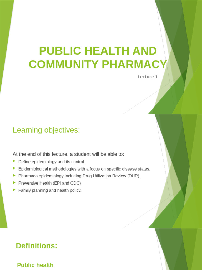 Public Health in Community Pharmacy | PDF | Infection | Epidemiology