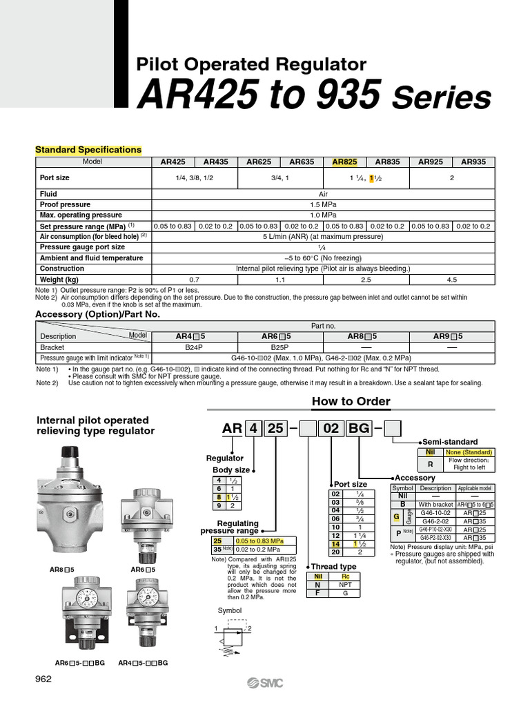 AR425 To 935: Series | PDF | Valve | Equipment